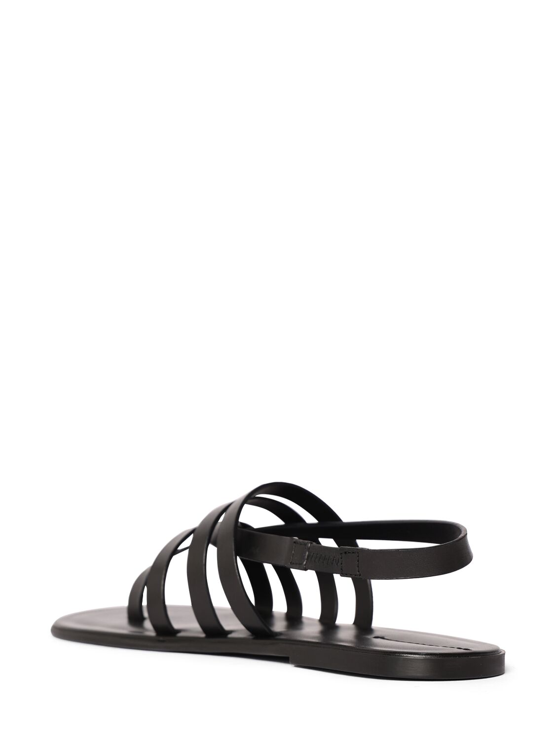 Shop The Row 10mm Line Leather Sandals In 黑色