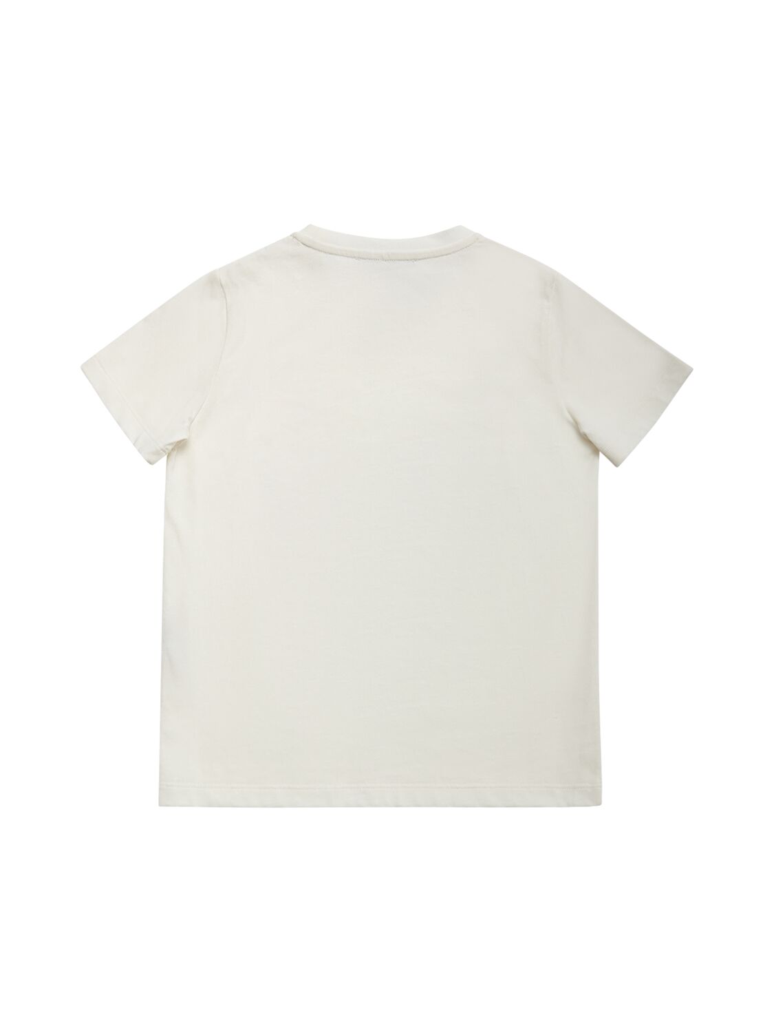 Shop Versace Printed Logo Cotton Jersey T-shirt In Weiss,navy