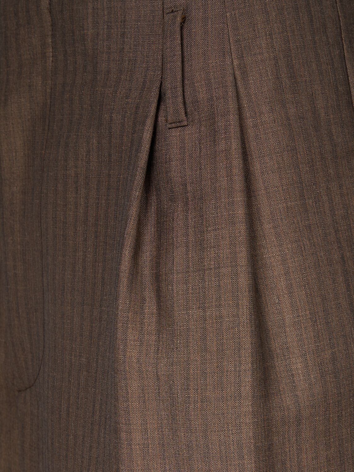 The Row Lonan Mohair & Wool Wide Pants In 深米黄色