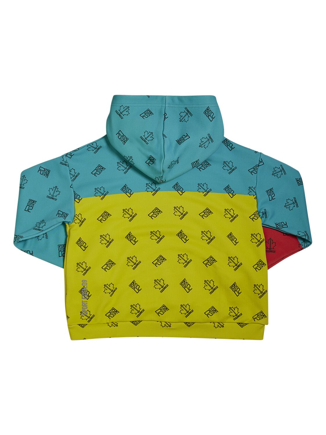 Dsquared2 Color Block Hooded Cotton Sweatshirt In Multicolor