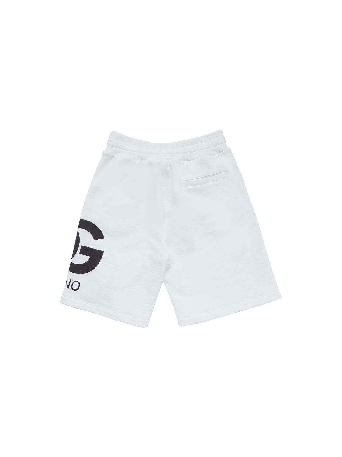 Shop Dolce & Gabbana Logo Printed Cotton Shorts In Weiss
