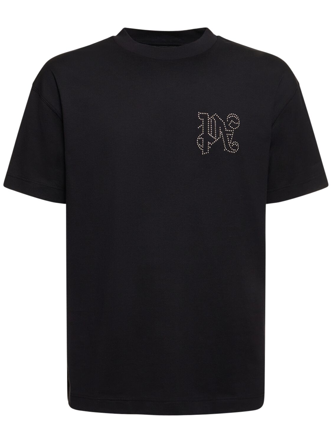 Image of Monogram Stud Cotton T-shirt