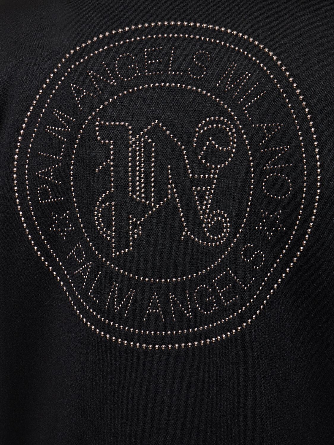 Shop Palm Angels Milano Stud Zip-up Tech Track Sweatshirt In Black