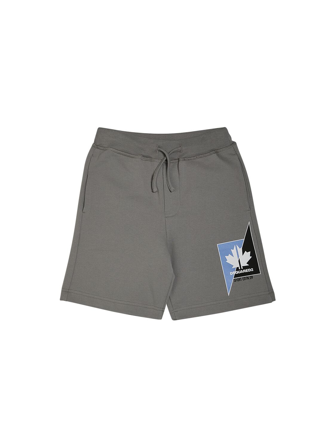 Dsquared2 Kids' Printed Cotton Sweat Shorts In Grey