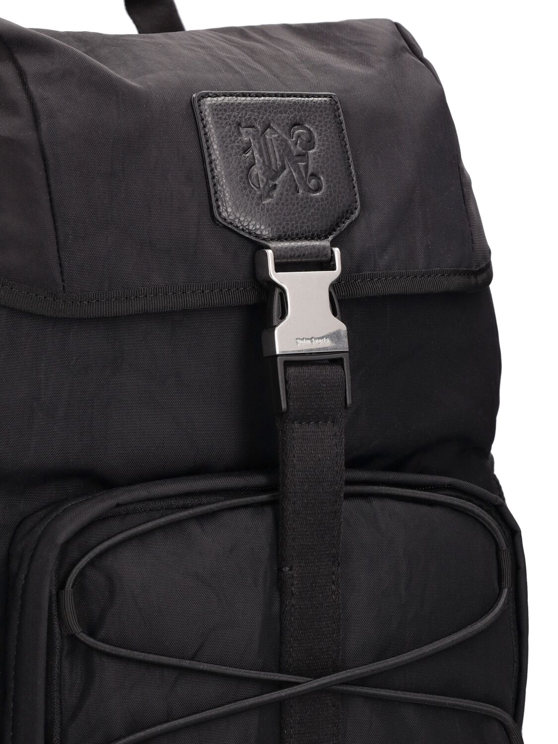 Shop Palm Angels Monogram Nylon Backpack In Schwarz