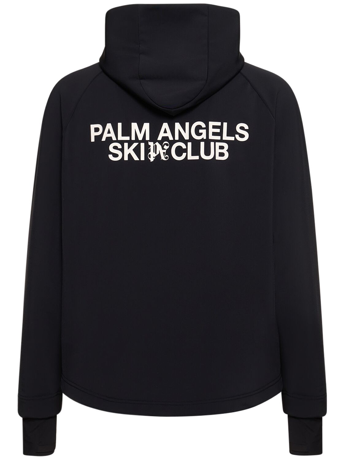Shop Palm Angels Ski Club Tech Sweatshirt Hoodie In Schwarz
