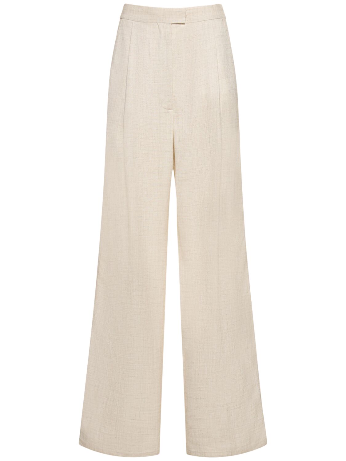 Image of Linen Blend Straight Pants