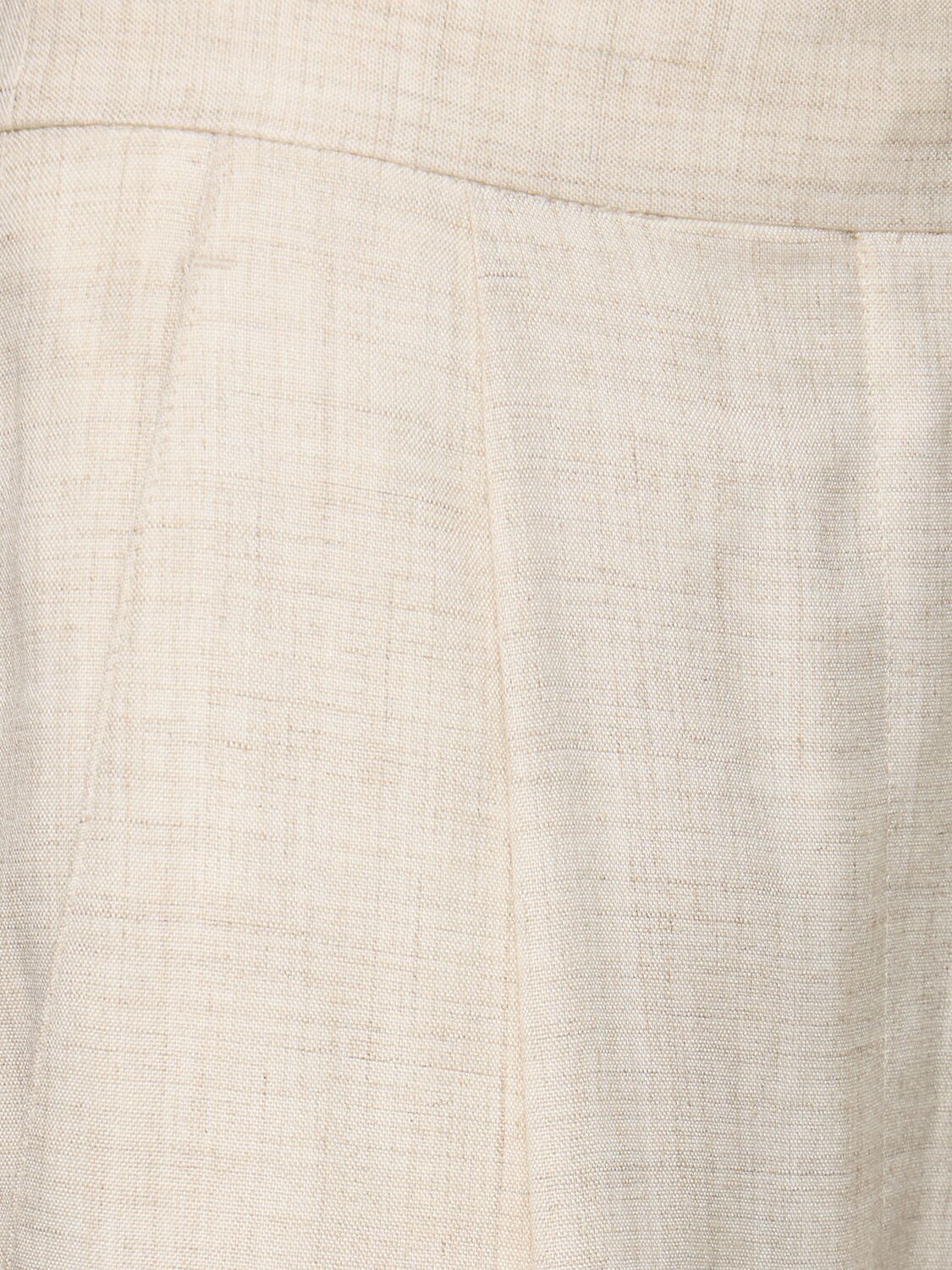 PHILOSOPHY DI LORENZO SERAFINI LINEN BLEND STRAIGHT PANTS 