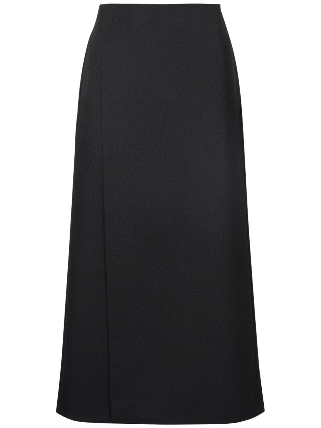 THE ROW KAVI WOOL CREPE MIDI SKIRT