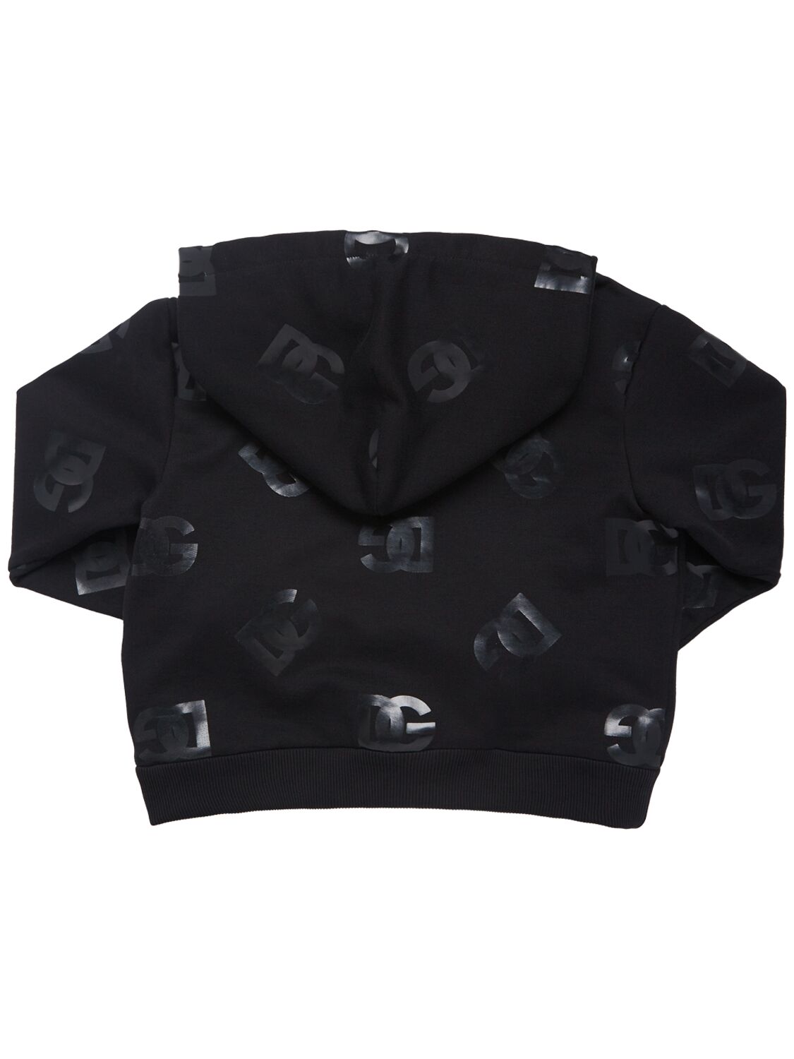 Shop Dolce & Gabbana Logo Printed Cotton Hoodie In Schwarz