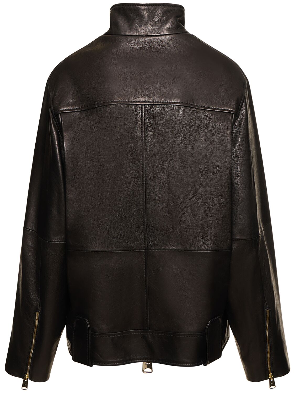 Shop Khaite Shallin Leather Zip Jacket In Black