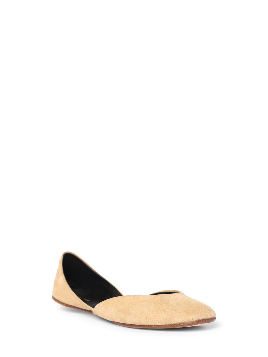 Shop The Row 10mm Gemma Suede Ballet Flats In 米黄色