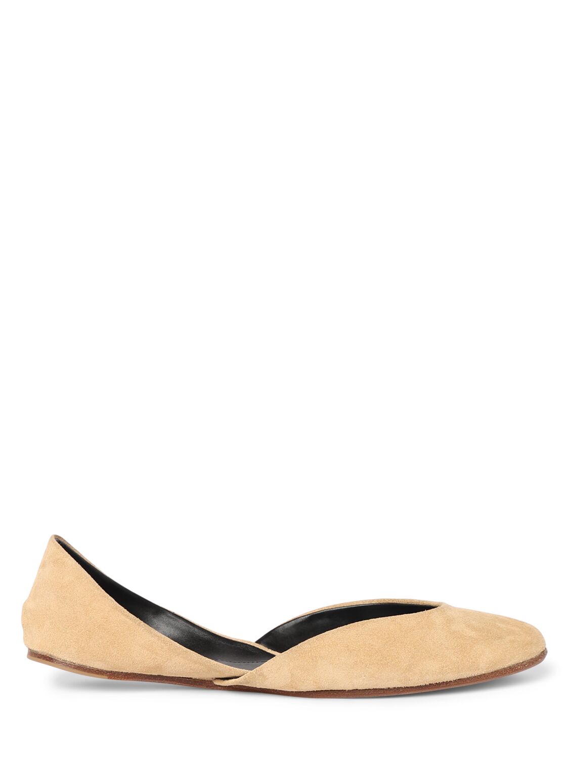 The Row 10mm Gemma Suede Ballet Flats In 米黄色