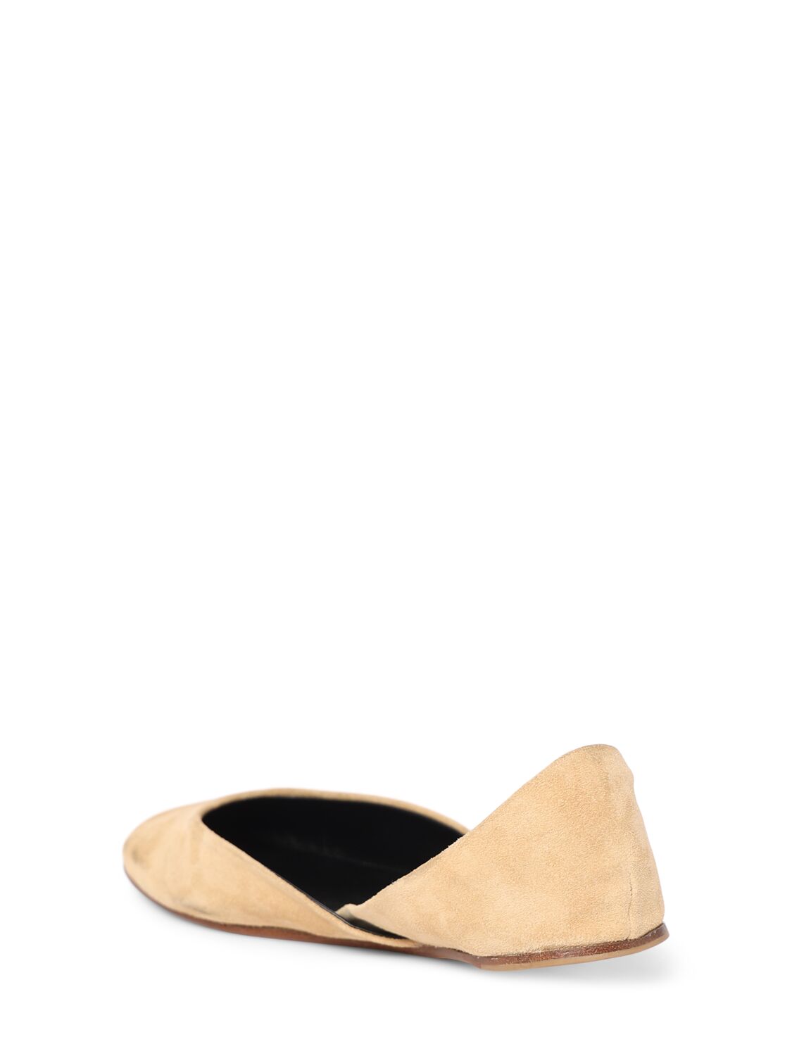 Shop The Row 10mm Gemma Suede Ballet Flats In 米黄色