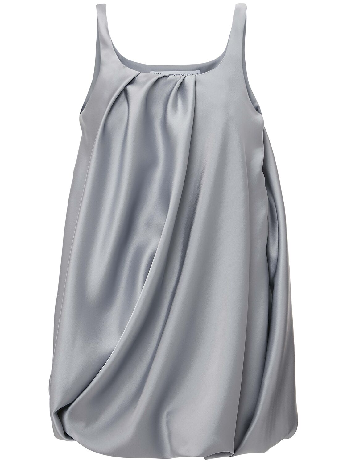 Shop Jw Anderson Twisted Satin Mini Dress In Silver