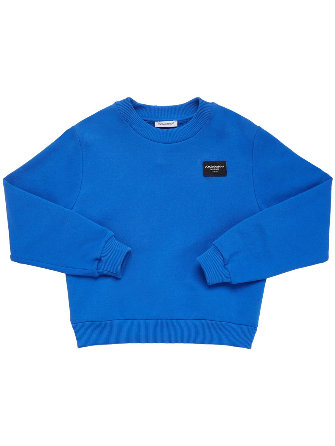 Dolce & Gabbana Kids' Sweatshirt Aus Baumwolle Mit Logodruck In Blau