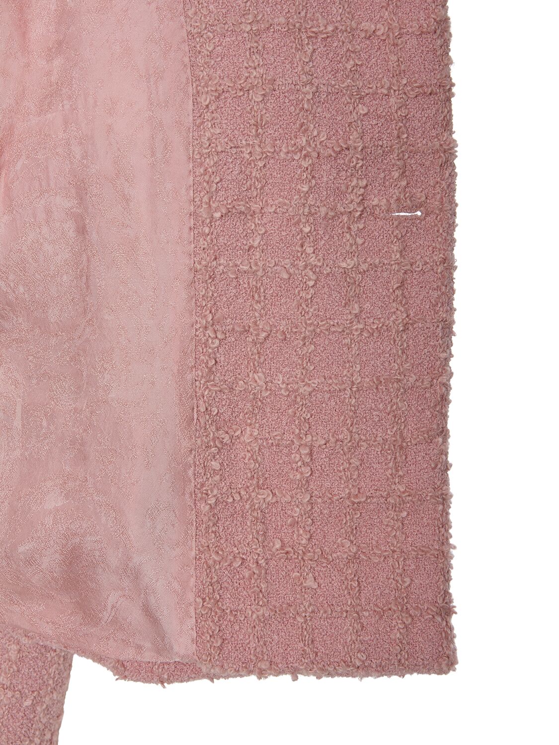 Shop Versace Double Breast Tweed Jacket In Pink