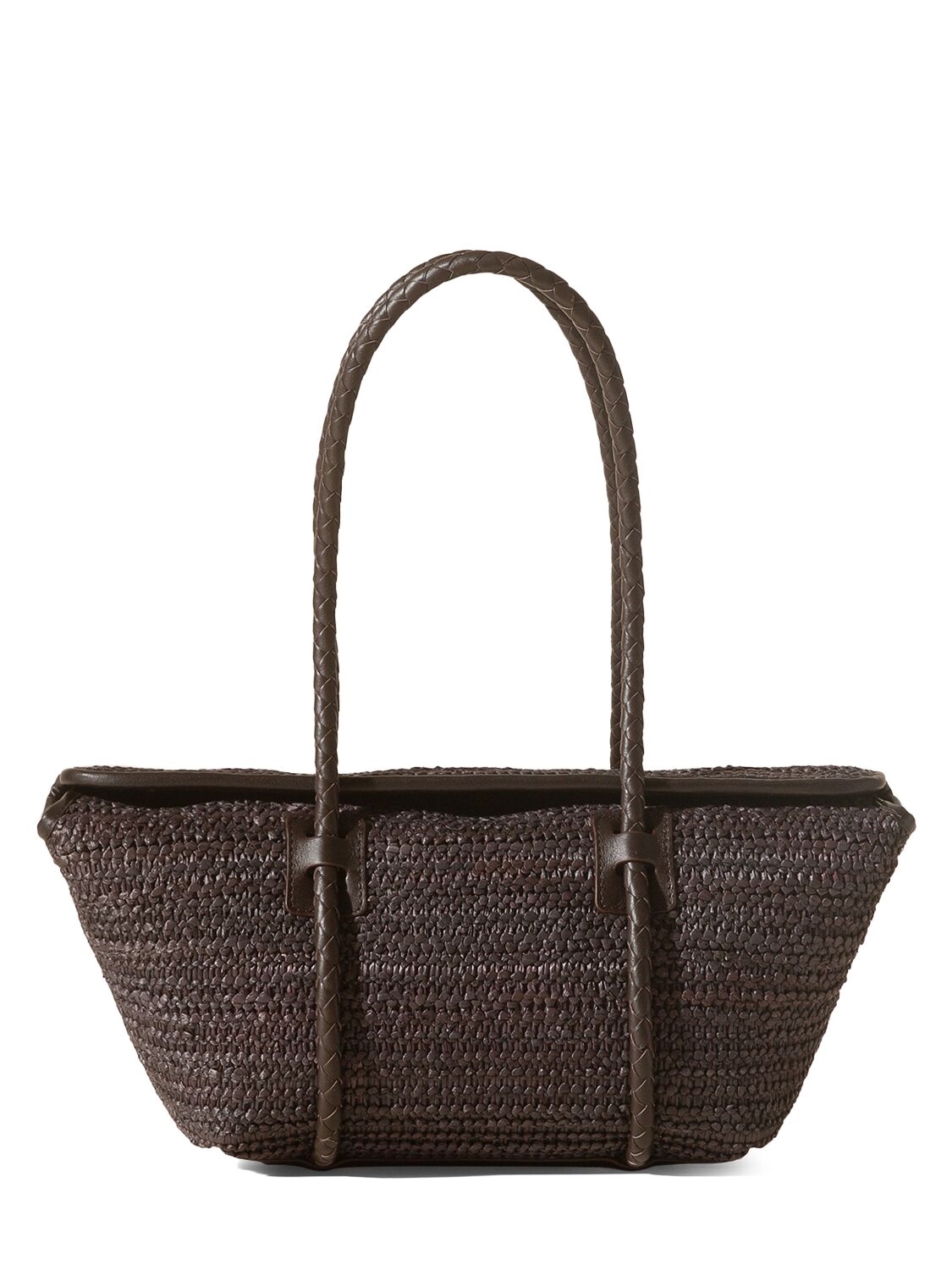 Image of Forna Raffia & Leather Shoulder Bag