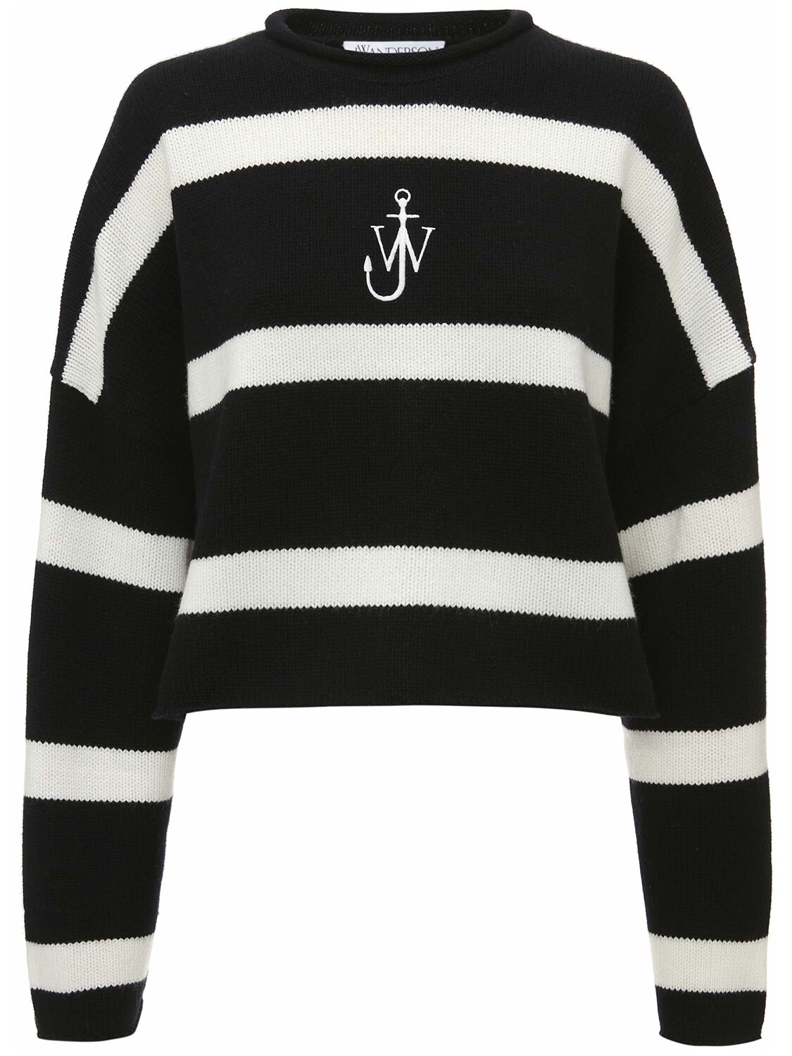 Image of Logo Striped Wool & Cashmere Sweater