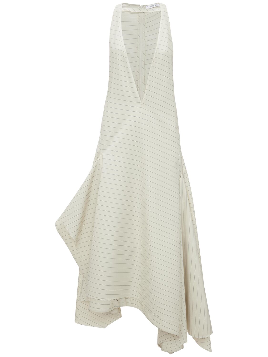 Image of Pinstripe Wool Blend Flared Dress