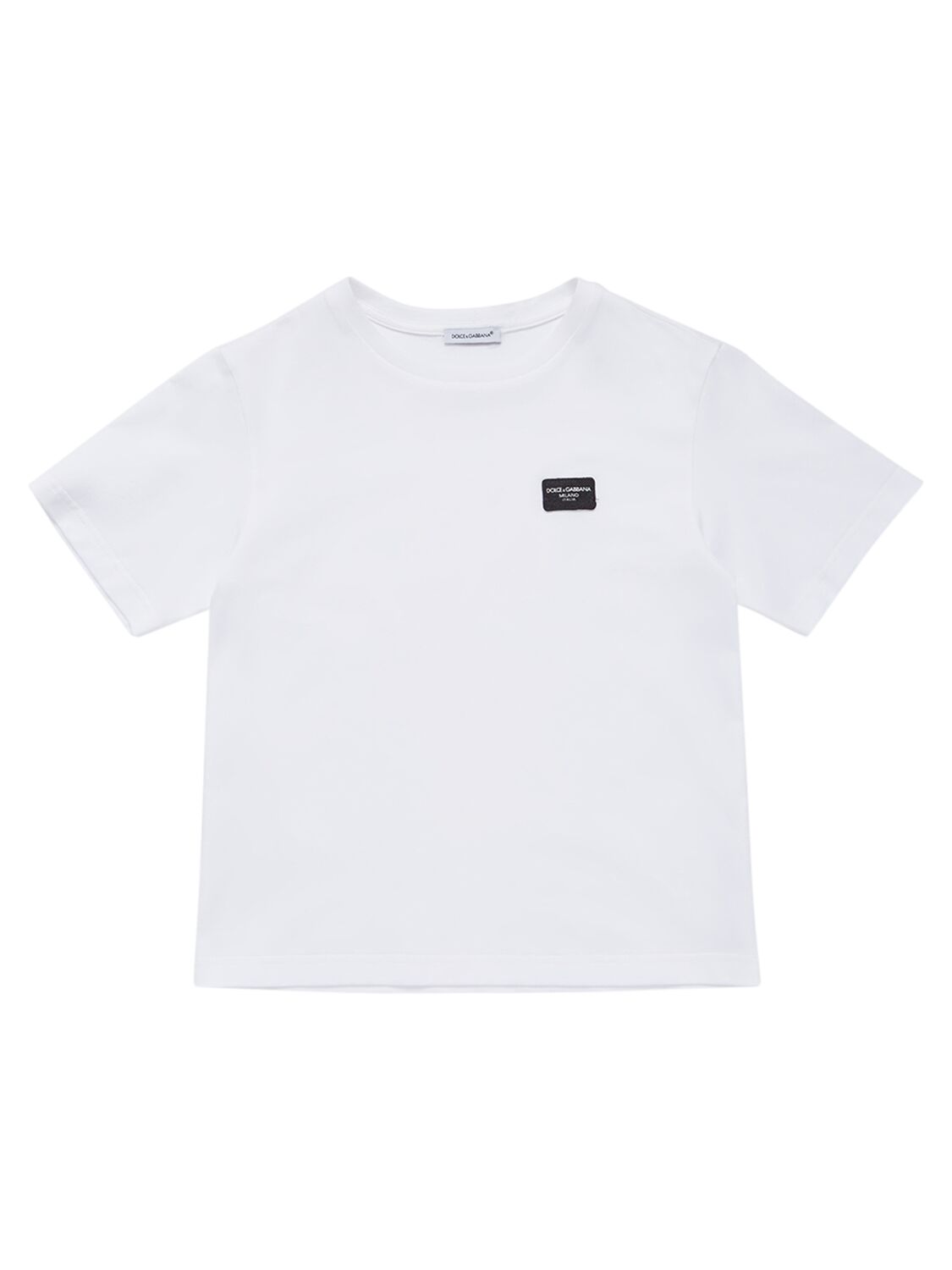 Dolce & Gabbana Kids' T-shirt Aus Baumwolljersey Mit Logodruck In Weiss