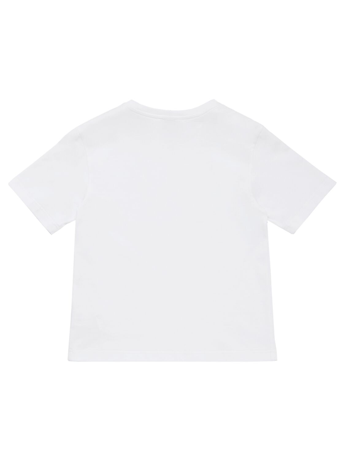 Shop Dolce & Gabbana Logo Embroidered Cotton Jersey T-shirt In Weiss