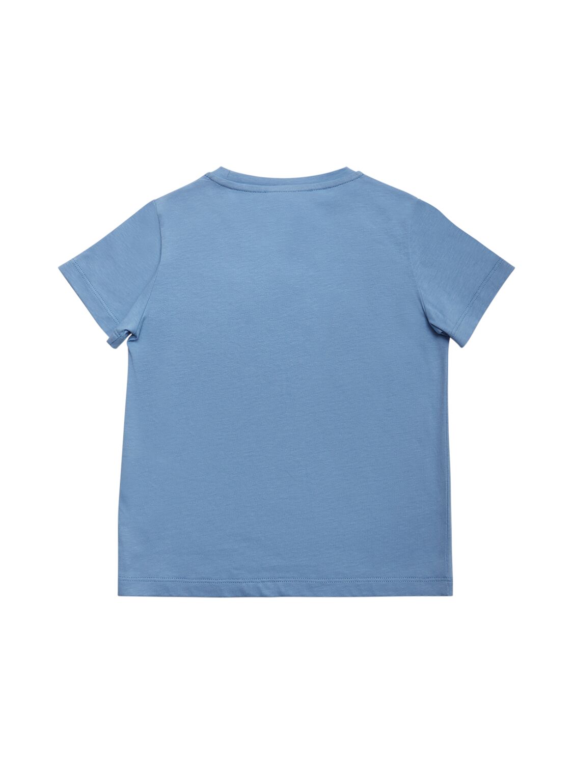 Shop Versace Embossed Logo Cotton Jersey T-shirt In Hellblau