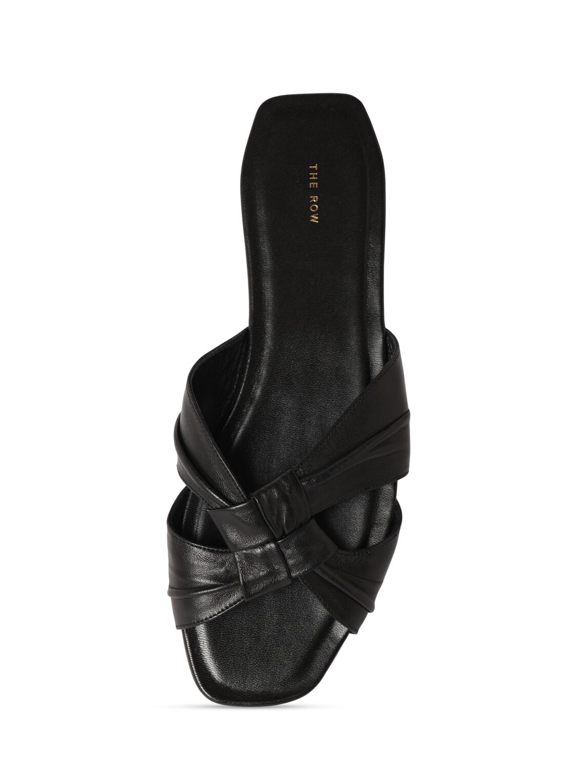 Shop The Row 10mm Soft Knot Leather Sandals In Black/cork