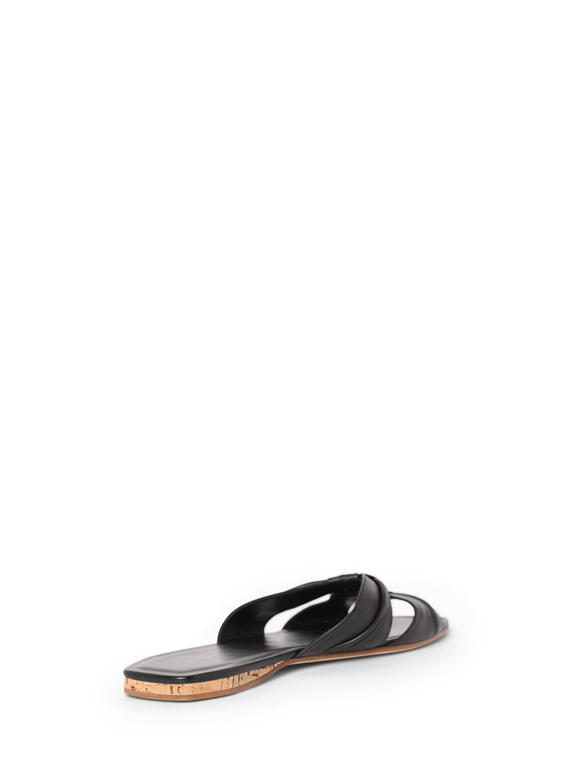 Shop The Row 10mm Soft Knot Leather Sandals In Black/cork