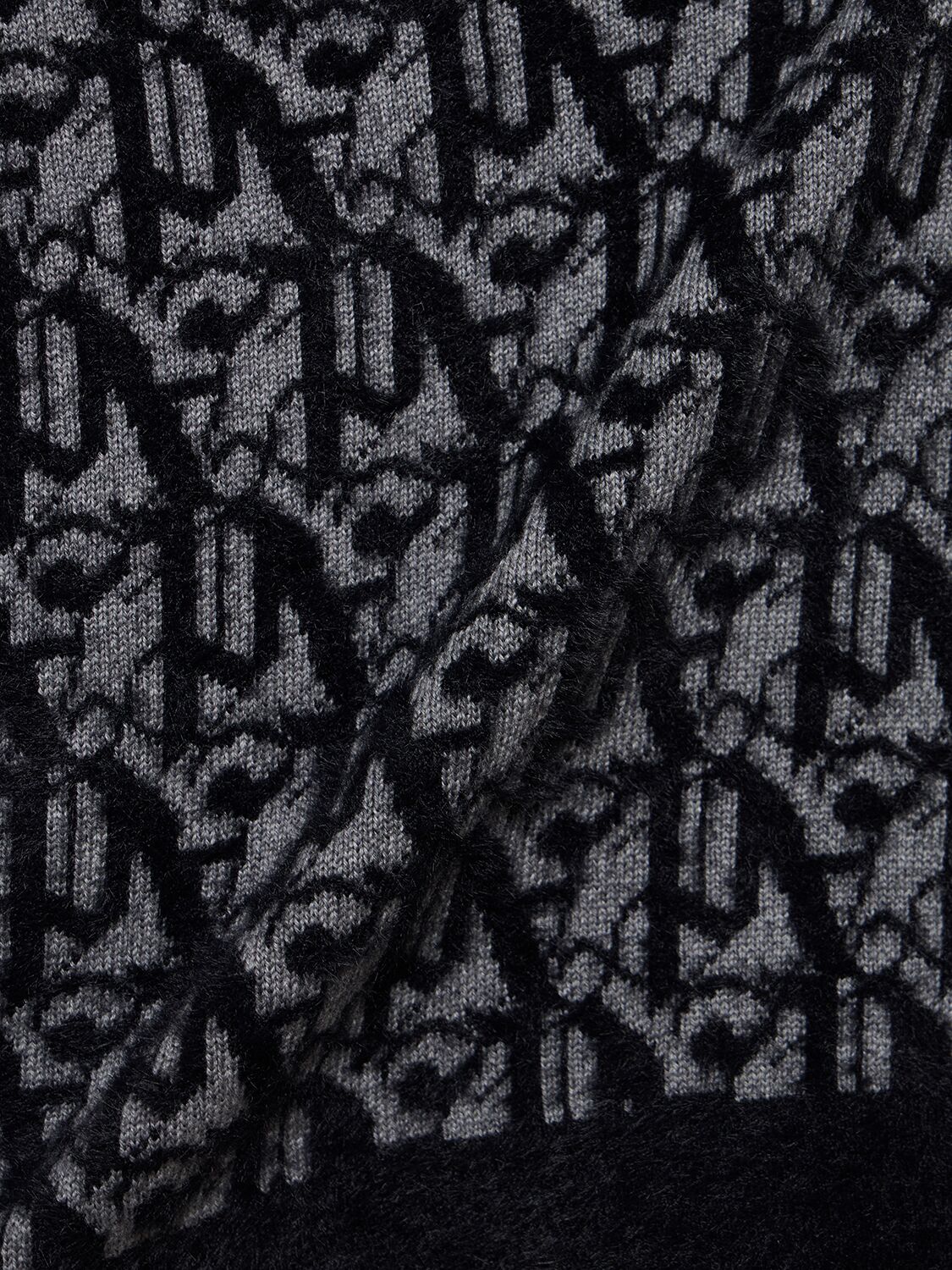 Shop Palm Angels Monogram Jacquard Wool Blend Sweater In Grau,schwarz