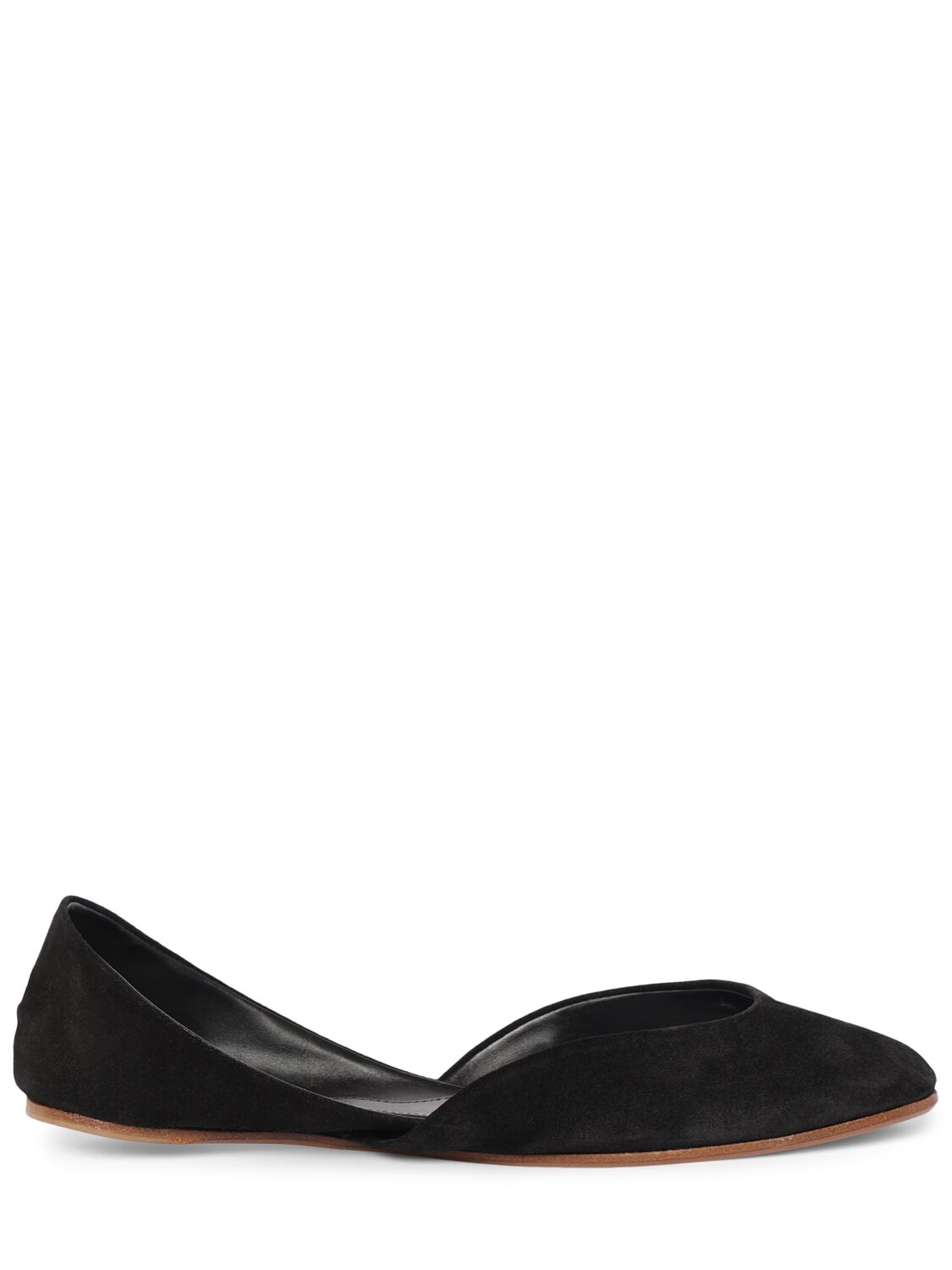 Shop The Row 10mm Gemma Suede Ballet Flats In 黑色