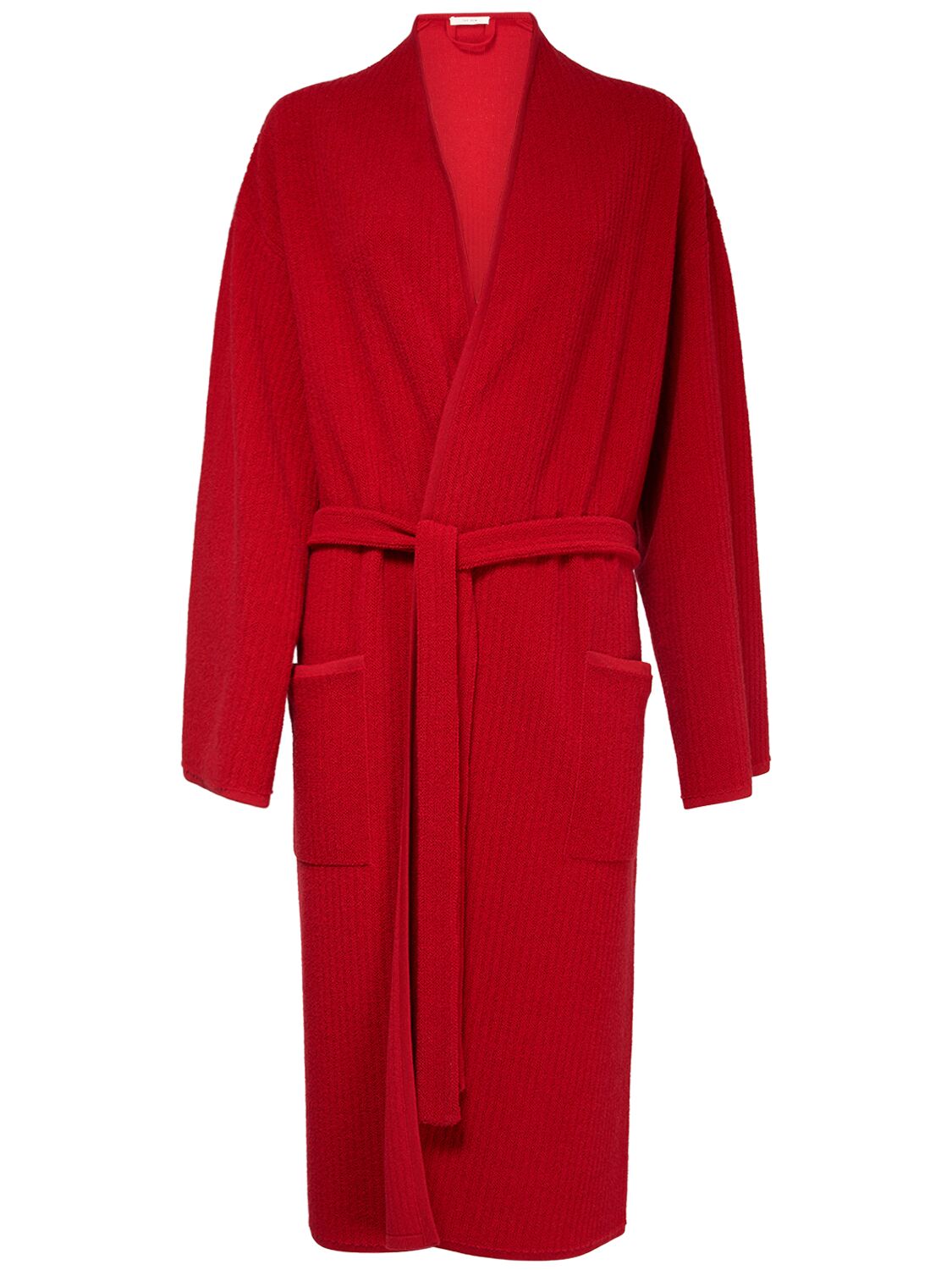 Shop The Row Ghali Belted Cashmere Knit Long Coat In 红色