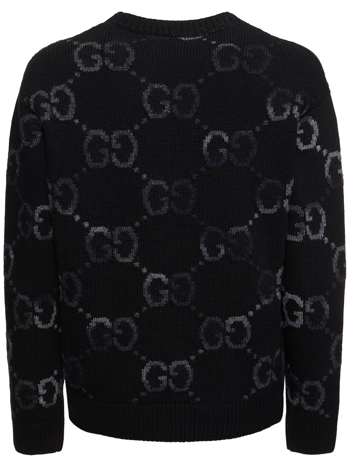 Shop Gucci Gg Wool & Acrylic Crewneck Sweater In Black