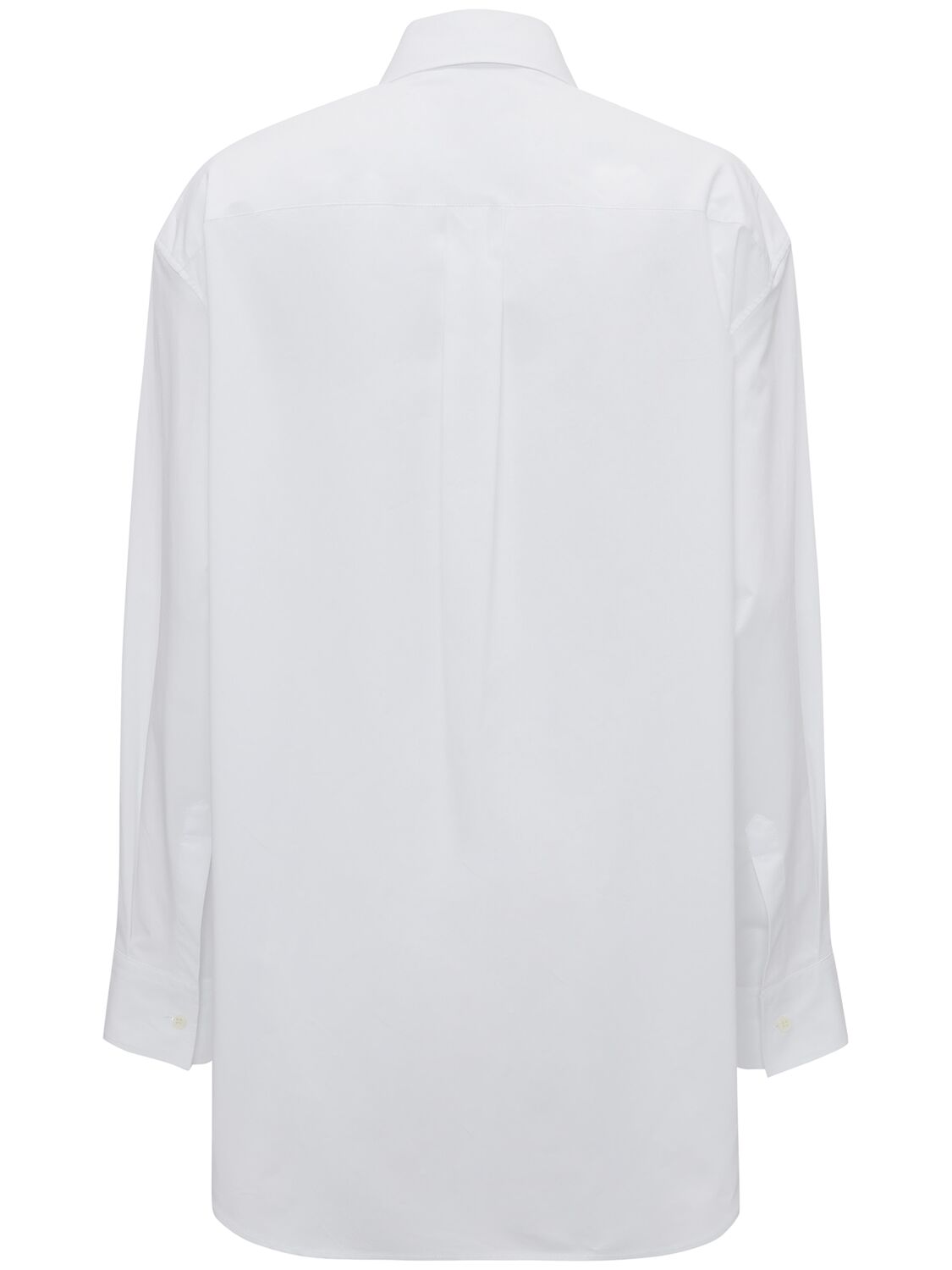 Shop Jw Anderson Cotton Poplin Peplum Drape Shirt In White