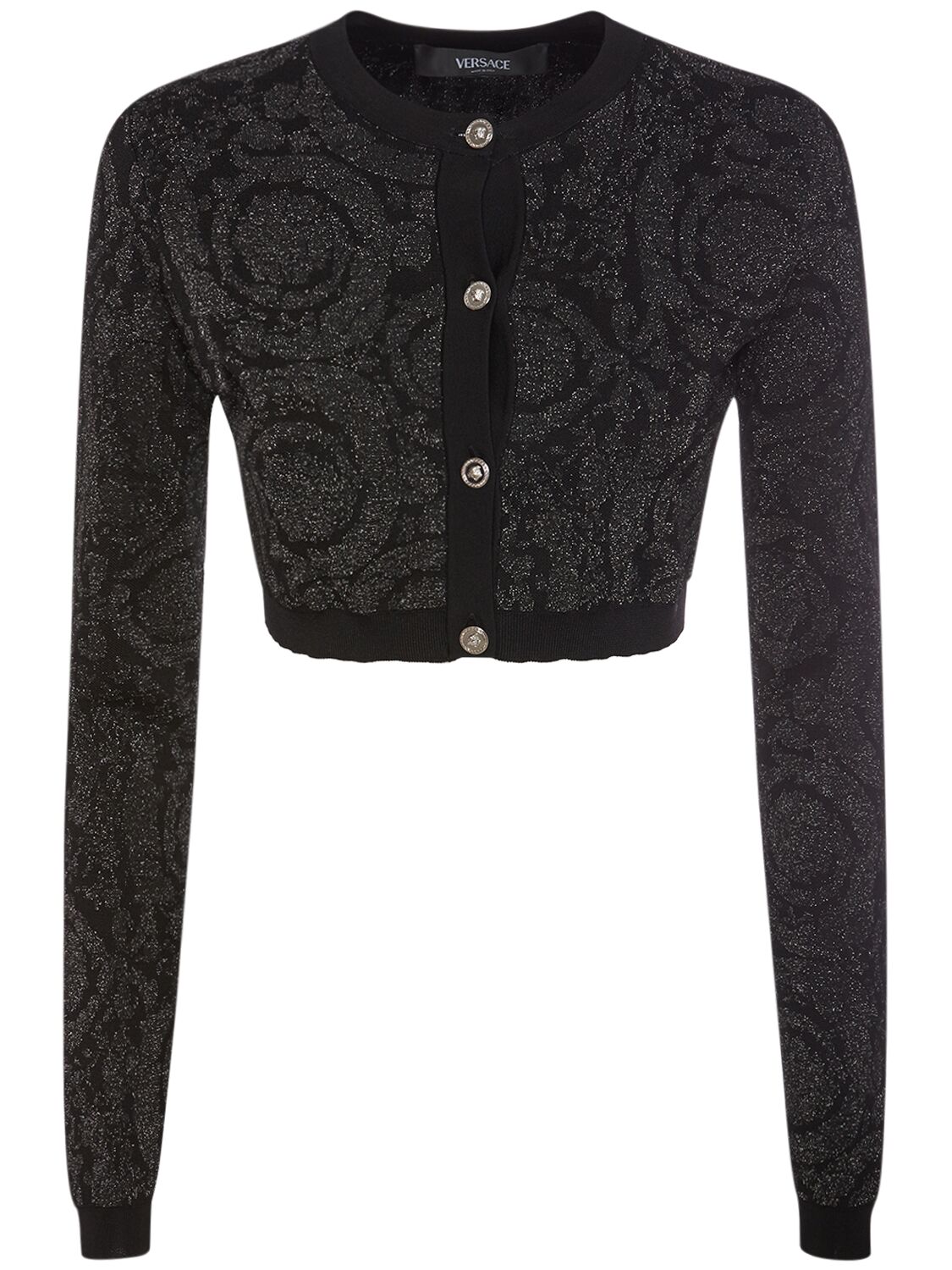 Image of Barocco Lurex Knit Cropped Cardigan