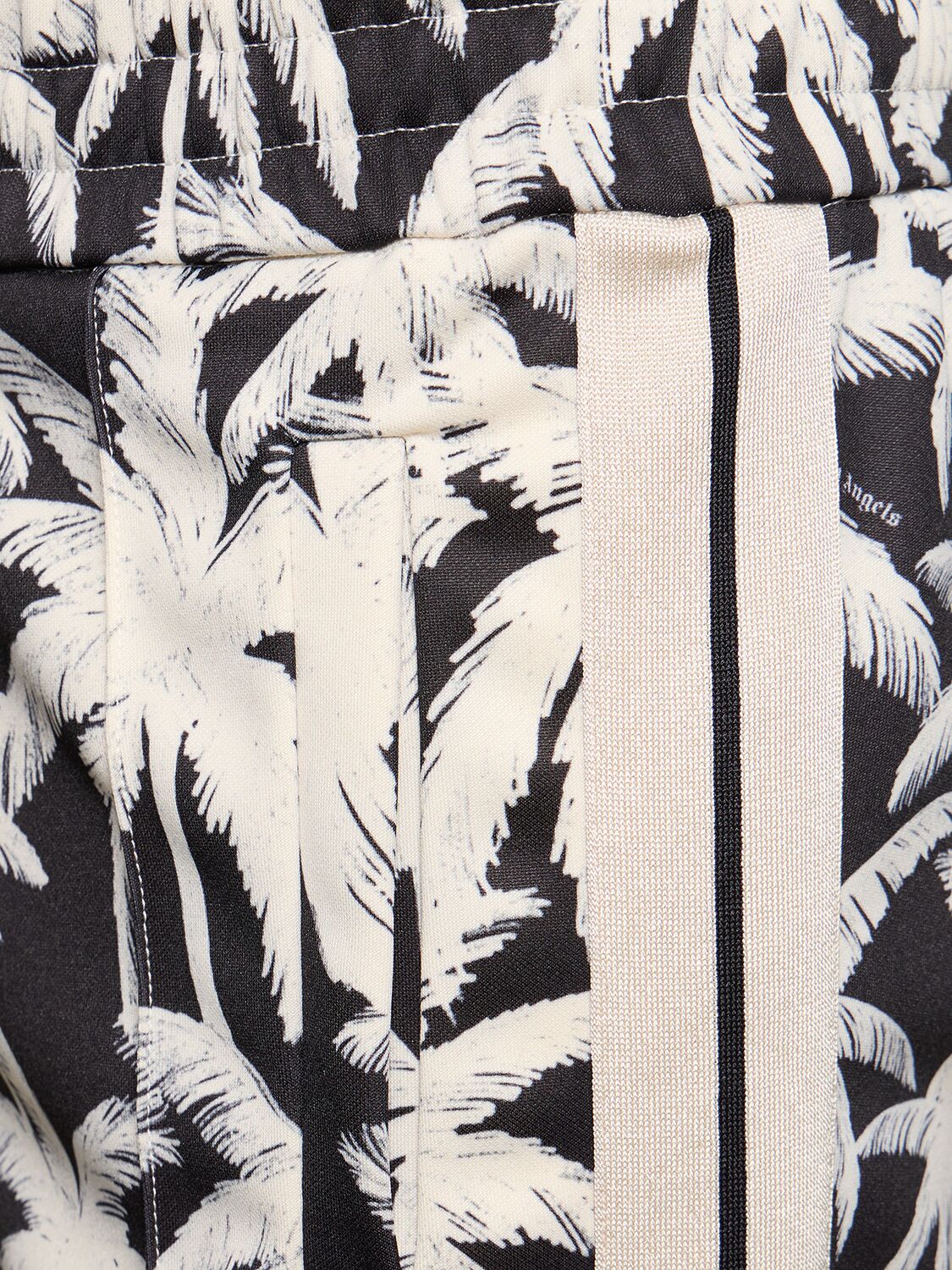 Shop Palm Angels Palm Print Tech Track Sweatpants In Schwarz,weiss