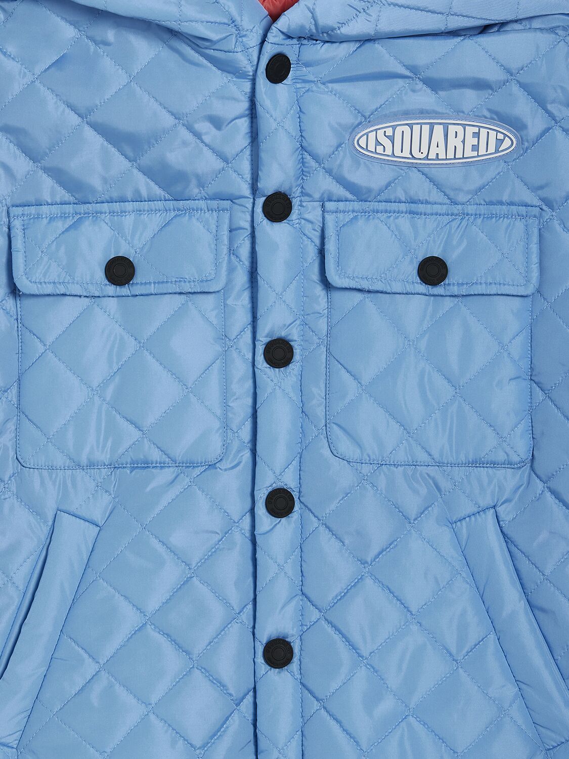 Shop Dsquared2 Hooded Quilted Nylon Jacket In Blue