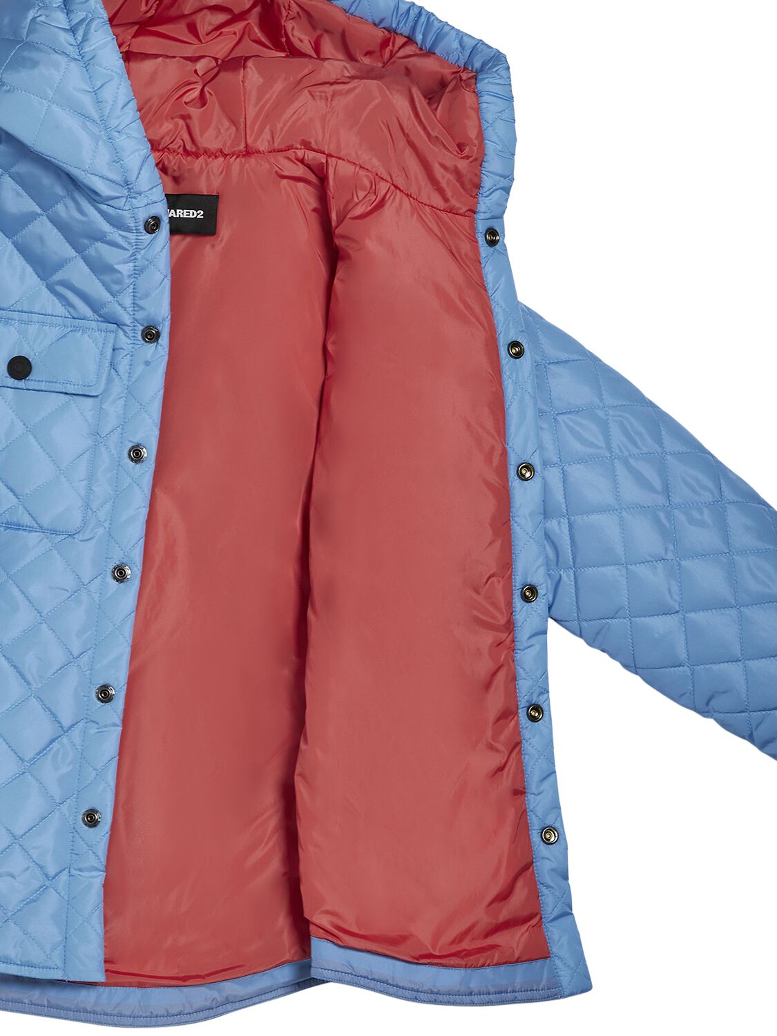 Shop Dsquared2 Hooded Quilted Nylon Jacket In Blue