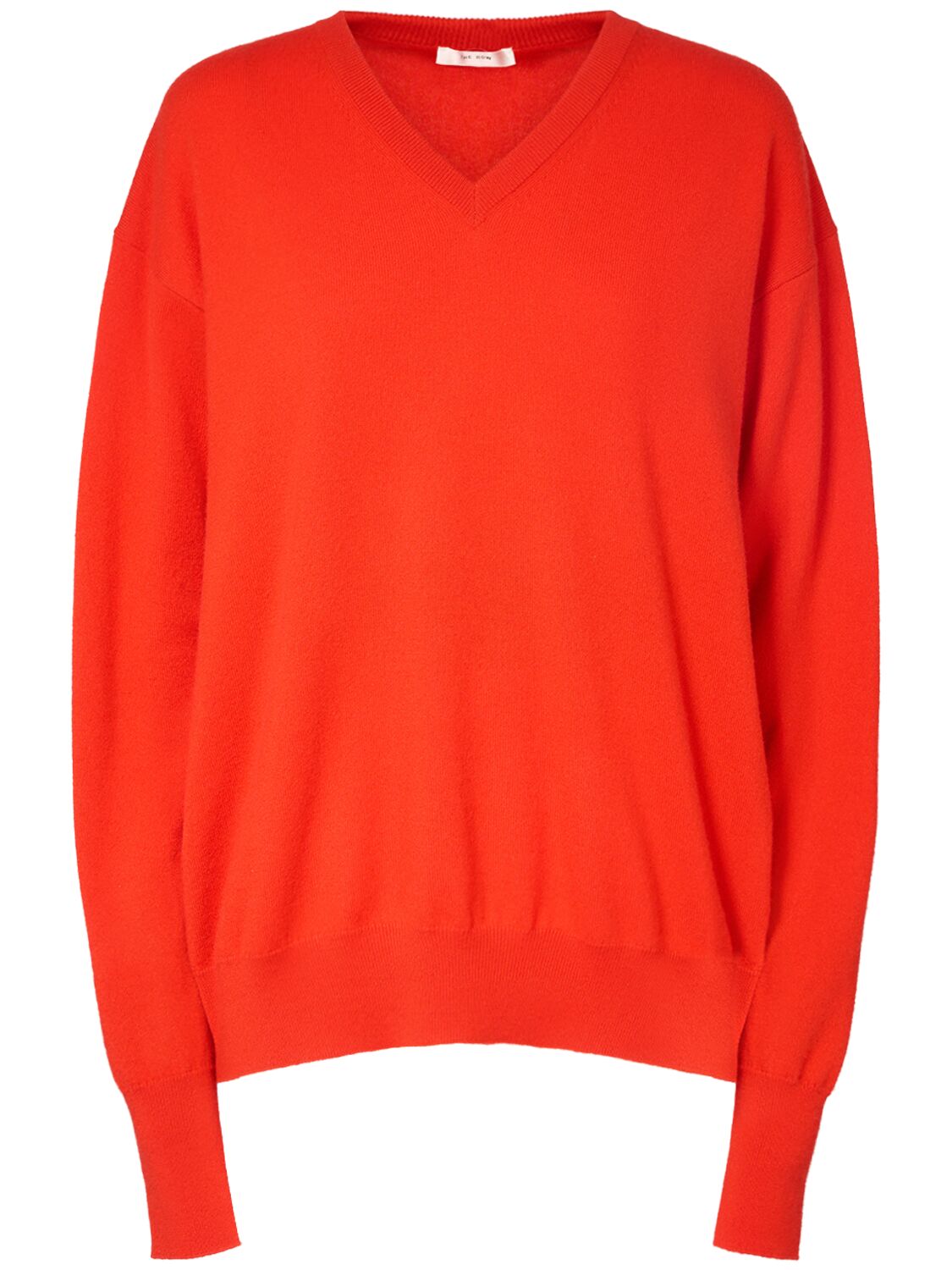The Row Gracy Cashmere Knit V-neck Sweater In 红色
