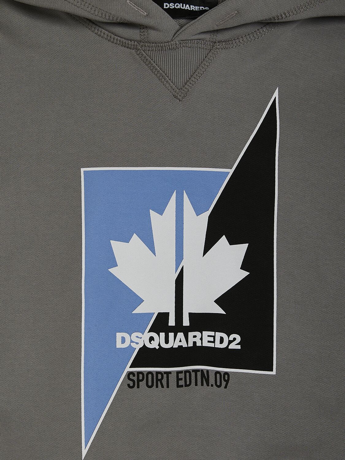 Shop Dsquared2 Print Cotton Sweatshirt Hoodie In Grey