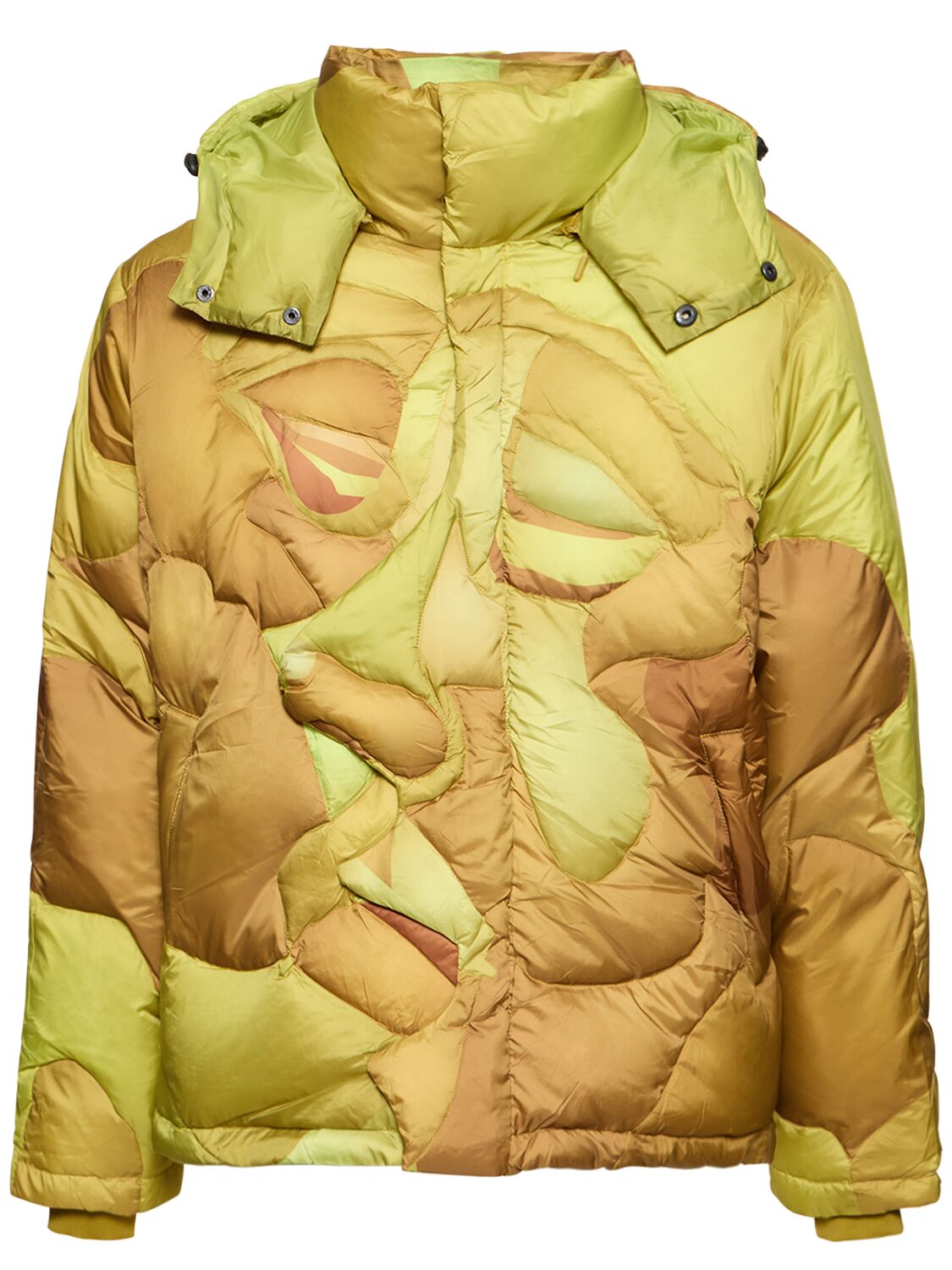 Image of Kissing Wave Print Hooded Down Jacket