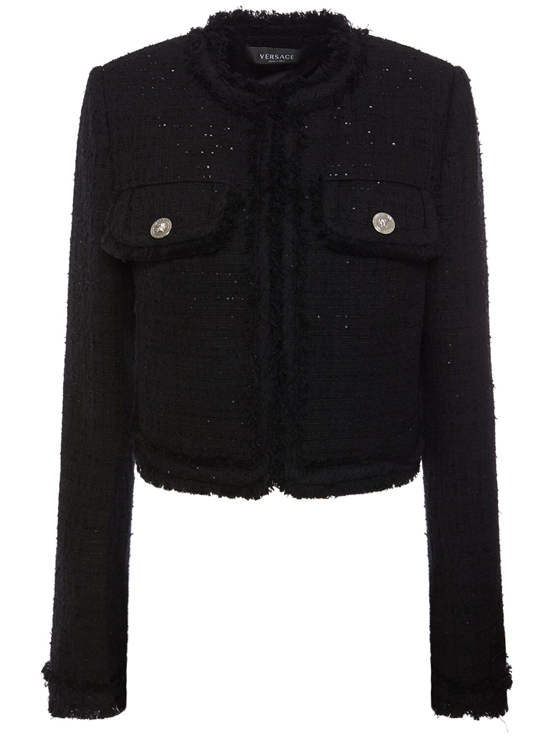Image of Cotton Blend Tweed Jacket