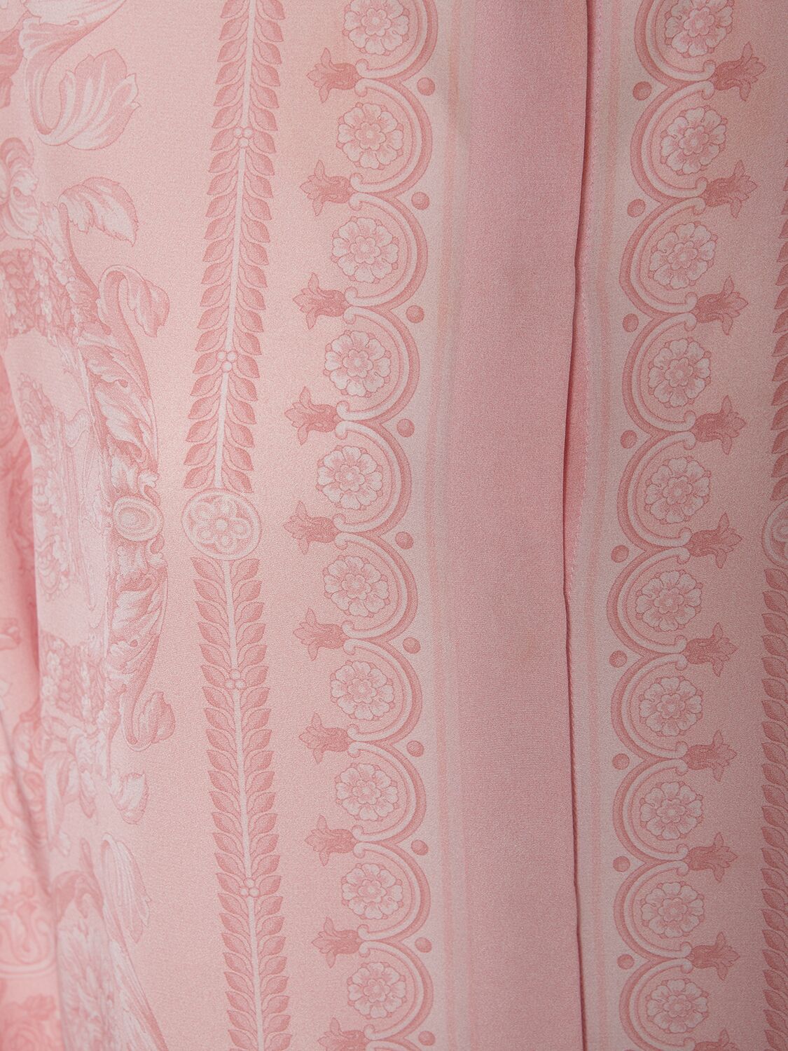 Shop Versace Barocco Print Silk Twill Formal Shirt In Pink