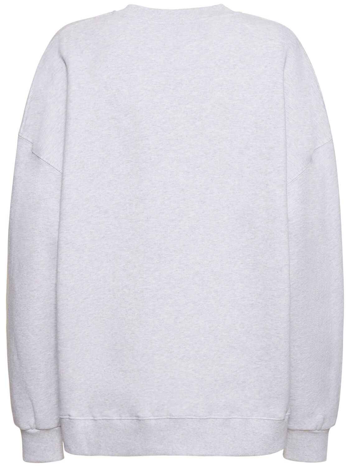 Shop Rotate Birger Christensen Logo Crewneck Cotton Sweatshirt In Grey