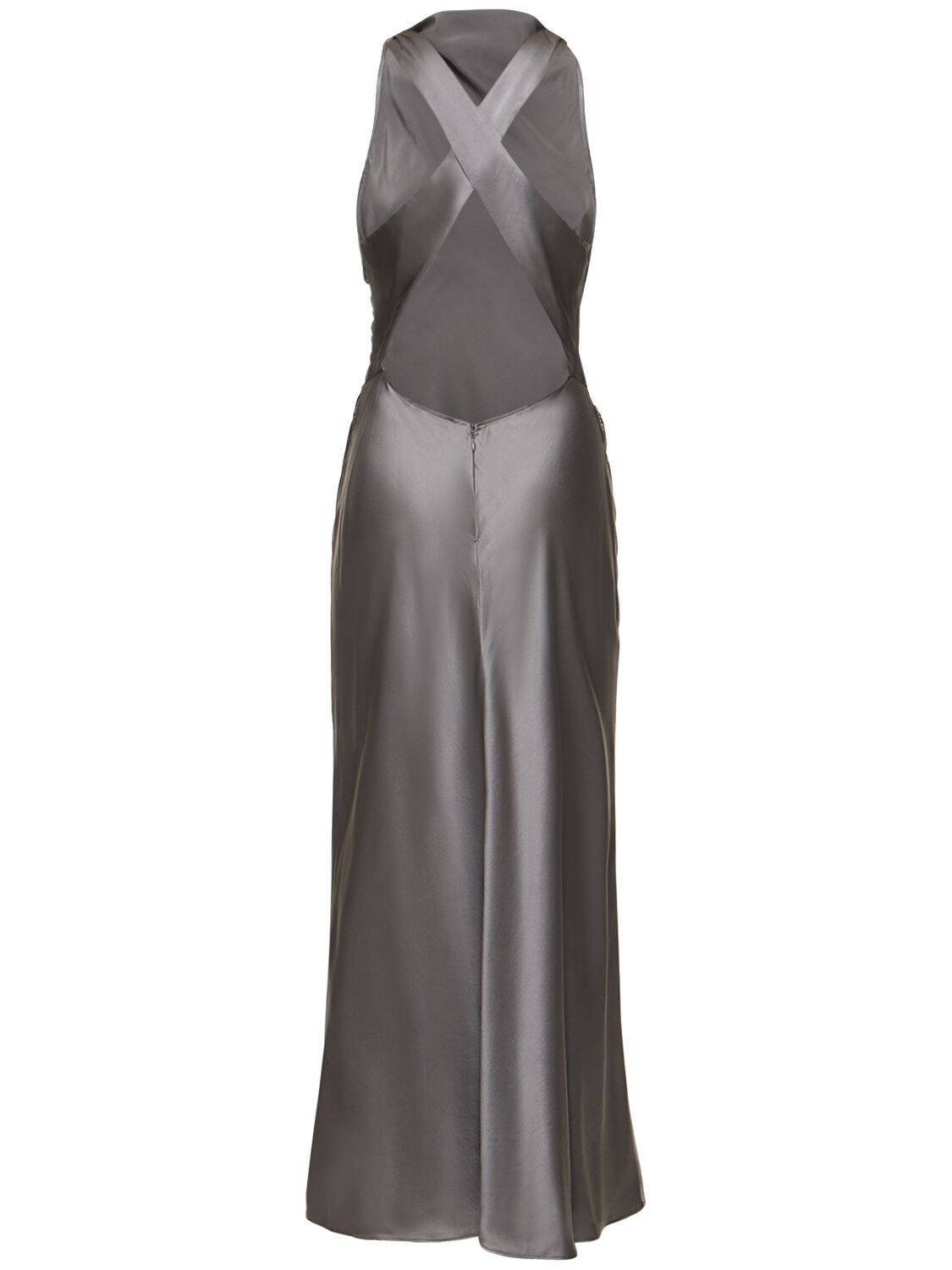 Shop Reformation Casette Silk Midi Dress In Grey