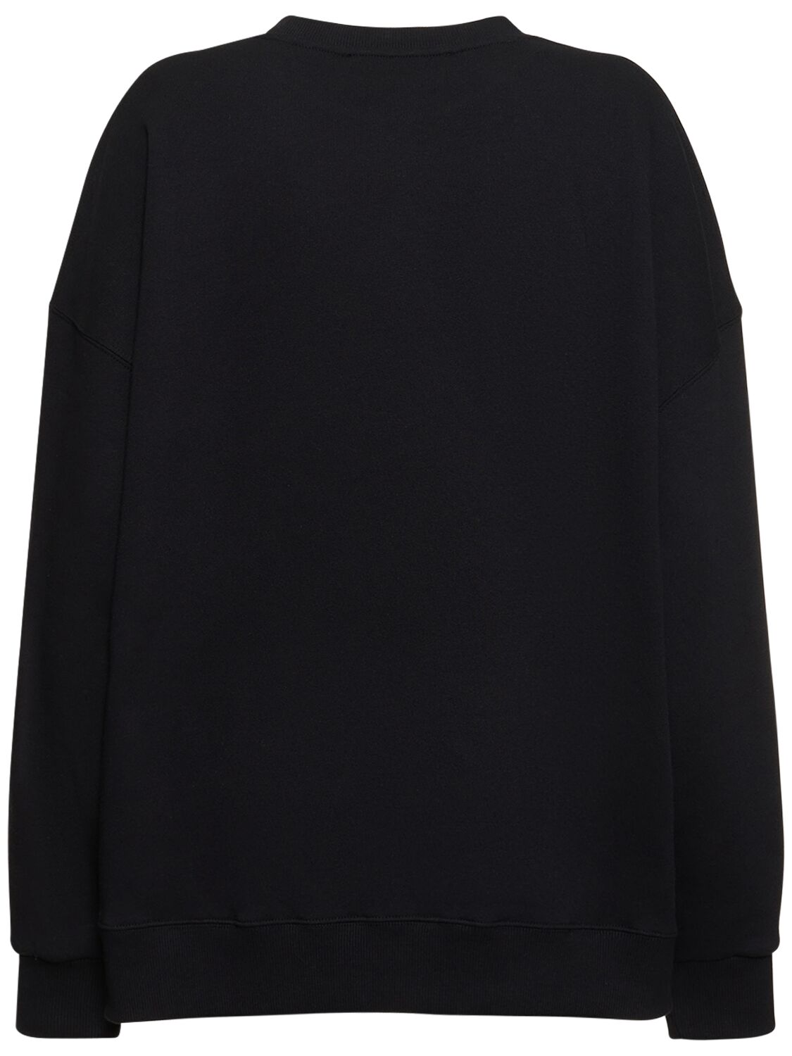 Shop Rotate Birger Christensen Logo Crewneck Cotton Sweatshirt In Black