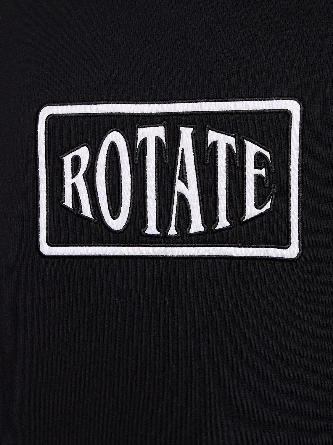 Shop Rotate Birger Christensen Logo Crewneck Cotton Sweatshirt In Black