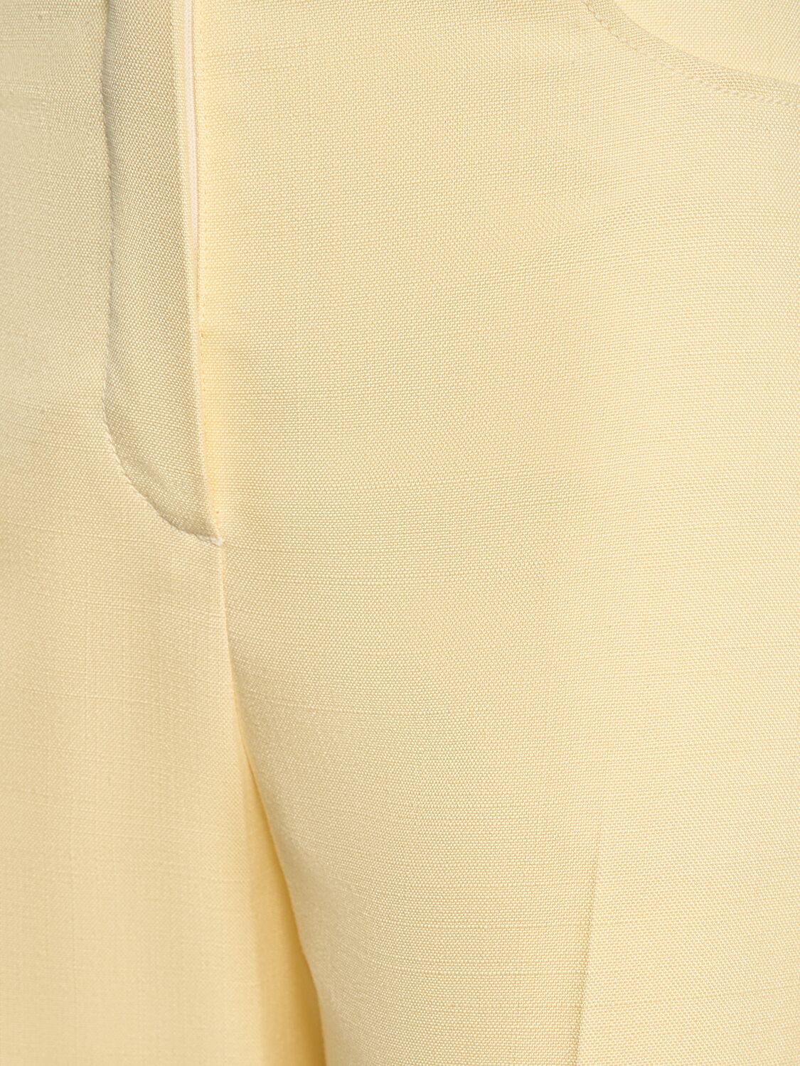 Shop Jacquemus Le Pantalon Sauge Crepe High Rise Pants In Light Yellow