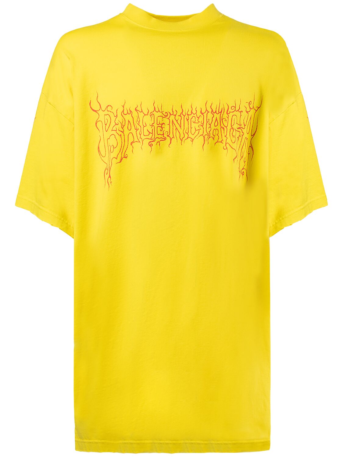 Shop Balenciaga Darkwave Cotton T-shirt In Yellow,red