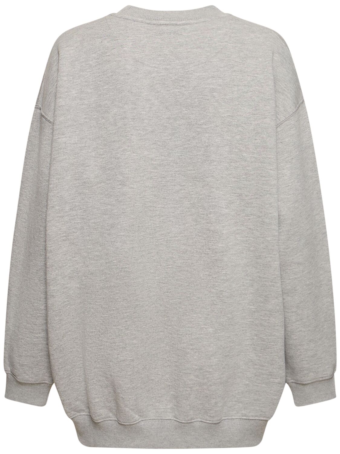Shop Anine Bing Tyler Printed Cotton Sweatshirt In Heather Grey